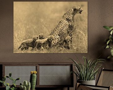 Cheetah with cubs van Roland Smeets