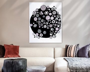 Circles in Circle black and white by Patricia's Creations