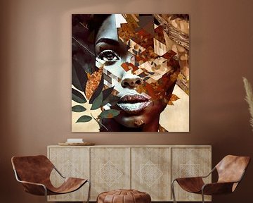 Frauenporträt-Collage von Vlindertuin Art