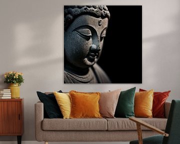 Boeddha beeld (close up - portret) steen van Color Square