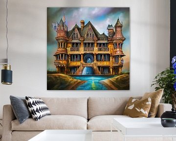 Peinture de château fantastique sur Laly Laura