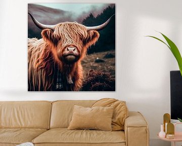 Portrait d'un bovin des Highlands écossais Illustration sur Animaflora PicsStock