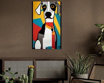 Pop art hond van Karin vanBijlevelt