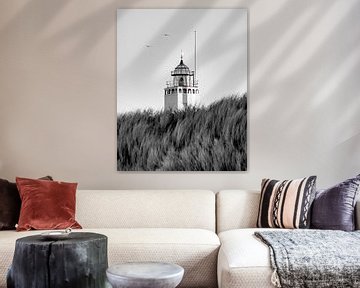 Vuurtoren Noordwijk met ruis filmisch zwart-wit van Yanuschka Fotografie | Noordwijk