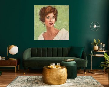 Peinture d'une dame sur Dominique Clercx-Breed