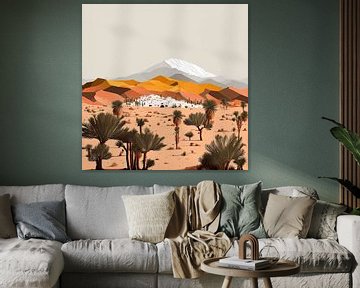 Woestijn landschap minimal art stijl van Vlindertuin Art