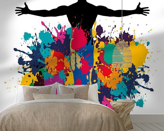 Voorbeeld van het werk in een kamer