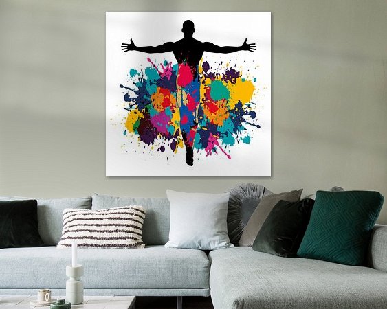 Voorbeeld van het werk in een kamer