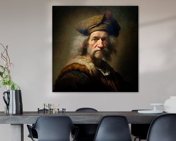 Man in the style of Rembrandt by Carla van Zomeren