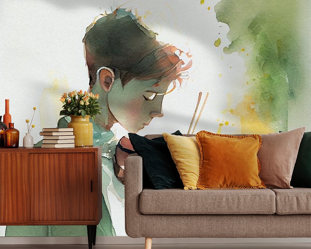 Voorbeeld van het werk in een kamer