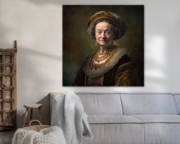 Vrouw, style Rembrandt van Carla van Zomeren
