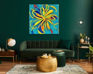 Abstract painting with floral fantasy by Johan Noordhoff