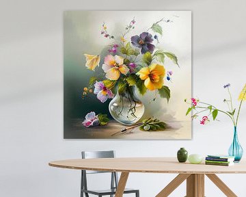 Sfeervolle bloemen schilderij van Valleifoto Art