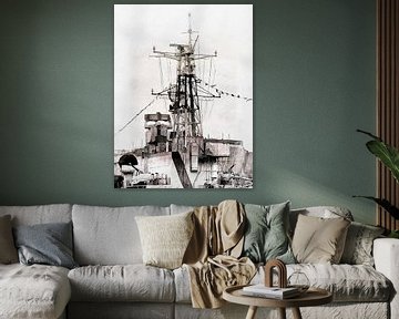 HMS Belfast tuigage en radar van Dorothy Berry-Lound