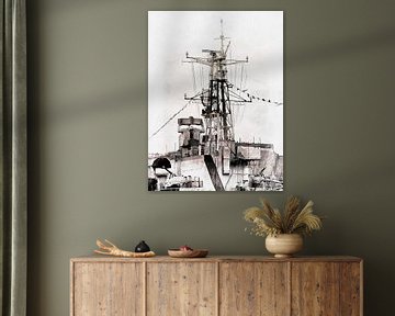 HMS Belfast tuigage en radar van Dorothy Berry-Lound