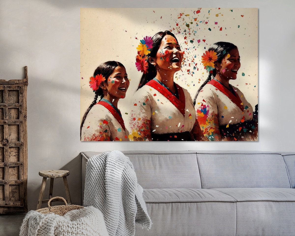 Voorbeeld van het werk in een kamer