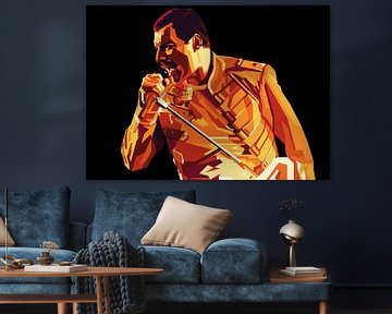Freddie Mercury Pop Art WPAP van SW Artwork