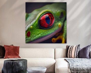 Illustration des yeux rouges d'une grenouille sur Animaflora PicsStock