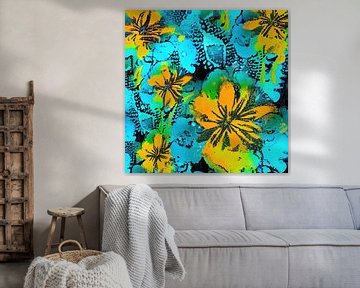 Abstract painting with floral fantasy by Johan Noordhoff