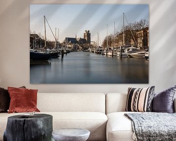 Nieuwe haven van Dordrecht met de grote kerk van Ivanka van Gils-Hafakker