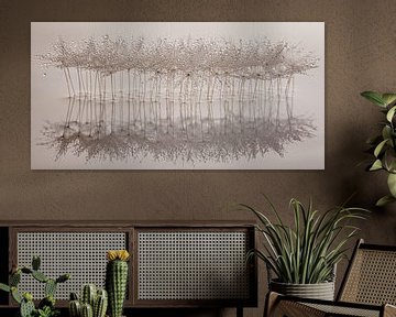 Abstraktes Panorama: Gemeinsam allein in der Leere (Minimalismus) von Marjolijn van den Berg