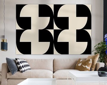 Moderne abstracte minimalistische geometrische retro vormen in wit en zwart 2 van Dina Dankers