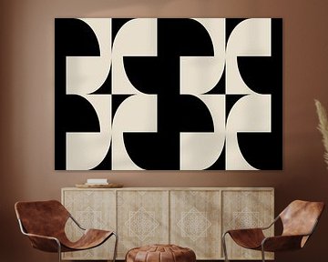 Moderne abstracte minimalistische geometrische retro vormen in wit en zwart 3 van Dina Dankers
