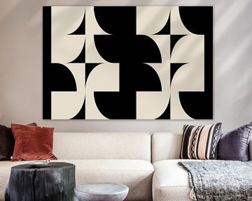 Moderne abstracte minimalistische geometrische retro vormen in wit en zwart 4 van Dina Dankers