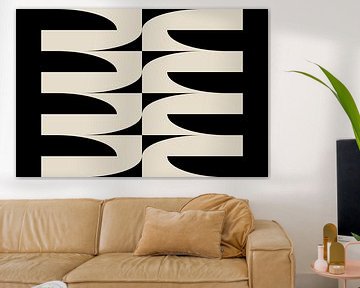 Moderne abstracte minimalistische geometrische retro vormen in wit en zwart 6 van Dina Dankers