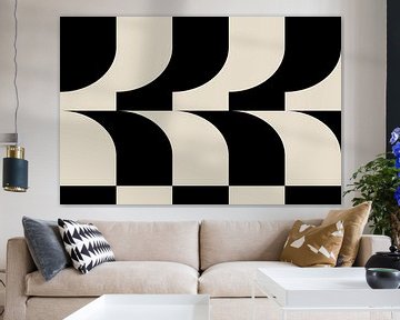 Modern abstract minimalist geometric  retro shapes in white and black  7 by Dina Dankers
