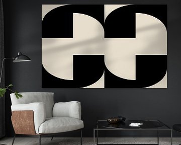 Modern abstract minimalist geometric  retro shapes in white and black  9 by Dina Dankers