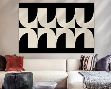 Moderne abstracte minimalistische geometrische retrovormen in wit en zwart 10 van Dina Dankers