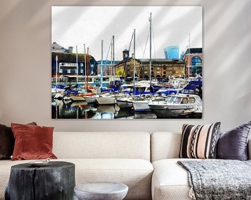 St Katharine Dock Boats 3 by Dorothy Berry-Lound