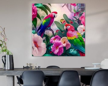 Gemälde von Bunten Papageien Illustration von Animaflora PicsStock