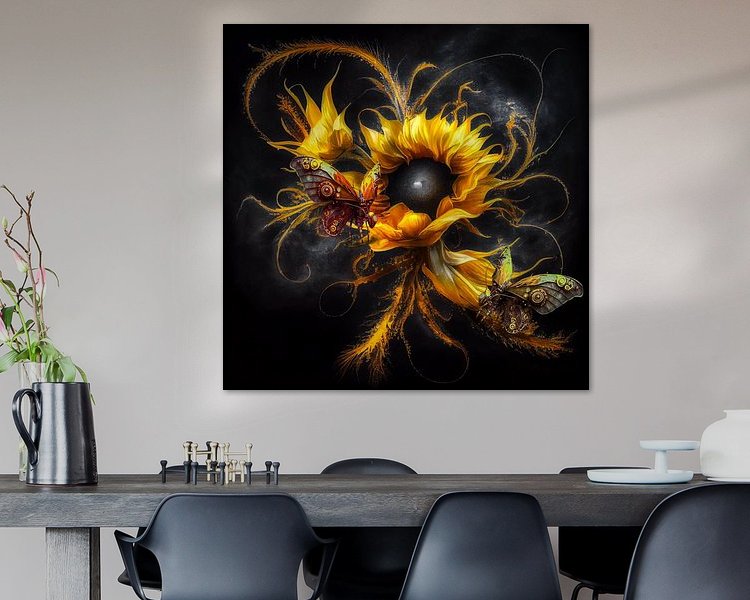 Voorbeeld van het werk in een kamer