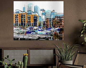 St Katharine Docks Boats 1 by Dorothy Berry-Lound