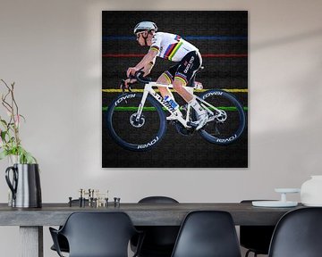 Remco Evenepoel Wereldkampioenenstrepen kunst