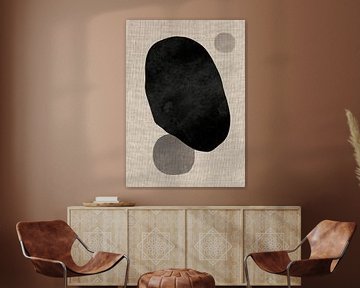 TW living - Linen collection - abstract stones black van TW living