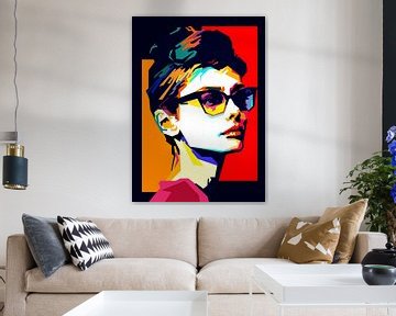 Retro-Audrey Hepburn van Artkreator