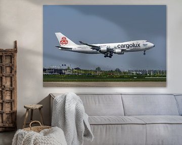Cargolux Airlines Boeing 747-400 met speciale livery. van Jaap van den Berg