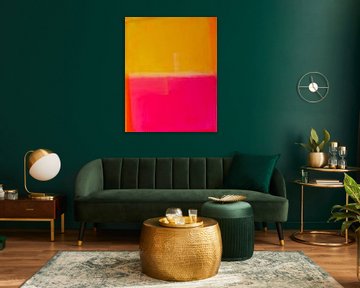 Modernes Abstraktes in Gelb, Rosa und Orange von Studio Allee