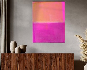 Modern abstract bright pink and terra by Studio Allee