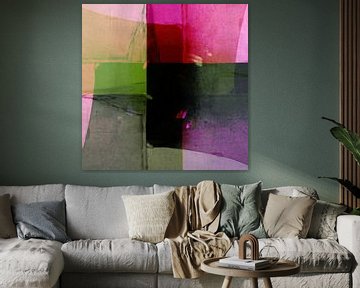 Abstract schilderij in warme kleuren van Studio Allee