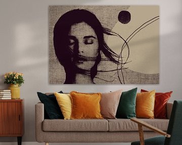 TW living - Linen collection -abstract woman part one van TW living