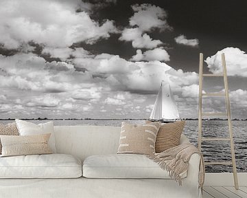 Sailing on lake Tjeukemeer under beautiful Dutch sky by ThomasVaer Tom Coehoorn