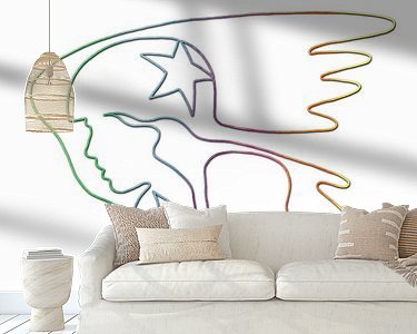 Voorbeeld van het werk in een kamer