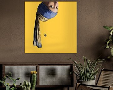Vermeer Meisje met de Parel ondersteboven popart van Miauw webshop