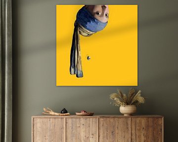 Vermeer meisje met de parel ondersteboven popart van Miauw webshop