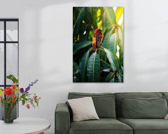 Voorbeeld van het werk in een kamer