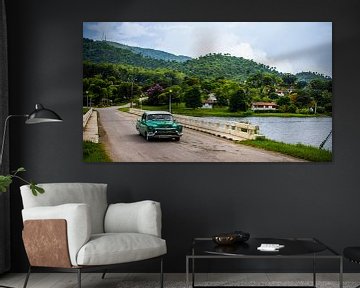 Green Cadillac in Las Terrazas, Cuba by Alex Bosveld